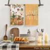 Artoid Mode Oil Painting Pumpkin Fall Kitchen Towels Dish Towels, 18×26 Inch Farmhouse Leaves Bless Autumn Decoration Hand Towels Set of 4