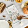 Artoid Mode Orange Watercolor Stripes Hello Pumpkin Fall Kitchen Towels Dish Towels, 18×26 Inch Leaves Decoration Hand Towels Set of 4(Blue)
