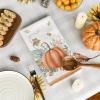 Artoid Mode Orange Watercolor Stripes Hello Pumpkin Fall Kitchen Towels Dish Towels, 18×26 Inch Leaves Decoration Hand Towels Set of 4(Orange)