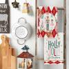 Artoid Mode Pink Nutcrackers Tree Holly Jolly Merry Christmas Kitchen Towels Dish Towels, 18×26 Inch Seasonal Winter Xmas Decoration Hand Towels Set of 4(Red)