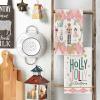 Artoid Mode Pink Nutcrackers Tree Holly Jolly Merry Christmas Kitchen Towels Dish Towels, 18×26 Inch Seasonal Winter Xmas Decoration Hand Towels Set of 4(Pink)
