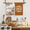 Artoid Mode Pumpkin Bouquet Fall Kitchen Towels Dish Towels, 18×26 Inch Farmhouse Leaves Bless Autumn Decoration Hand Towels Set of 4