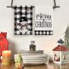 Artoid Mode Red Buffalo Plaid Truck Snowman Christmas Kitchen Towels Dish Towels, 18×26 Inch Farmhouse Holiday Winter Decoration Cleaning Set of 4(Black)