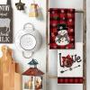 Artoid Mode Red Buffalo Plaid Truck Snowman Christmas Kitchen Towels Dish Towels, 18×26 Inch Farmhouse Holiday Winter Decoration Cleaning Set of 4(Red)