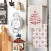 Artoid Mode Red Porcelain Ornaments Xmas Tree Christmas Kitchen Towels Dish Towels, 18×26 Inch Farmhouse Holiday Winter Decoration Cleaning Set of 4(Pink)
