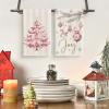 Artoid Mode Red Porcelain Ornaments Xmas Tree Christmas Kitchen Towels Dish Towels, 18×26 Inch Farmhouse Holiday Winter Decoration Cleaning Set of 4(Pink)