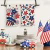 Artoid Mode Stripes Hat Star Fireworks 4th of July Kitchen Towels Dish Towels, 18×26 Inch Independence Day Decoration Cleaning Set of 2