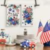 Artoid Mode Stripes Star Floral 4th of July Kitchen Towels Dish Towels, 18×26 Inch Independence Day Decoration Cleaning Set of 2