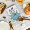 Artoid Mode Wood Polka Dot Orange Pumpkin Fall Kitchen Towels Dish Towels, 18×26 Inch Farmhouse Eucalyptus Leaves Decoration Hand Towels Set of 4(Aqua/Beige)