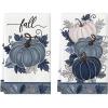 Artoid Mode Blue Leaves Pumpkin Fall Kitchen Towels Dish Towels, 18×26 Inch Farmhouse Autumn Decoration Hand Towels Set of 2(Blue)
