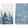 Artoid Mode Blue Xmas Tree Snowflake Winter Kitchen Towels Dish Towels, 18×26 Inch Farmhouse Holiday Decoration Cleaning Set of 2