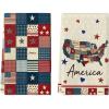 Artoid Mode Checkered Stripes Star America 4th of July Kitchen Towels Dish Towels, 18×26 Inch Independence Day Decoration Cleaning Set of 2