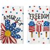 Artoid Mode Colorful Sunflower Ice Cream 4th of July Kitchen Towels Dish Towels, 18×26 Inch Independence Day Decoration Cleaning Set of 2