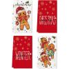 Artoid Mode Gingerbread Candy Merry Christmas Kitchen Towels Dish Towels, 18×26 Inch Holiday Holly Xmas Ball Winter Decoration Hand Towels Set of 4
