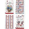 Artoid Mode Hydrangea Flower Basket Bicycle 4th of July Kitchen Towels Dish Towels, 18×26 Inch Independence Day Decoration Cleaning Set of 4