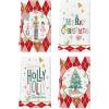 Artoid Mode Pink Nutcrackers Tree Holly Jolly Merry Christmas Kitchen Towels Dish Towels, 18×26 Inch Seasonal Winter Xmas Decoration Hand Towels Set of 4(Red)