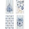 Artoid Mode Red Porcelain Ornaments Xmas Tree Christmas Kitchen Towels Dish Towels, 18×26 Inch Farmhouse Holiday Winter Decoration Cleaning Set of 4(Blue)