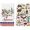 Artoid Mode Stripes Star America Theme 4th of July Kitchen Towels Dish Towels, 18×26 Inch Independence Day Decoration Cleaning Set of 2