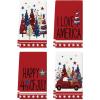 Artoid Mode Stripes Star Tree Truck Happy 4th of July Kitchen Towels Dish Towels, 18×26 Inch Independence Day Decoration Cleaning Set of 4