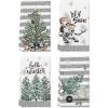 Artoid Mode Xmas Tree Truck Snowman Winter Kitchen Towels Dish Towels, 18×26 Inch Holiday Let It Snow Christmas Decoration Hand Towels Set of 4