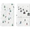 Artoid Mode Xmas Trees Ski Winter Kitchen Towels Dish Towels, 18×26 Inch Farmhouse Christmas Snow Decoration Hand Towels Set of 2