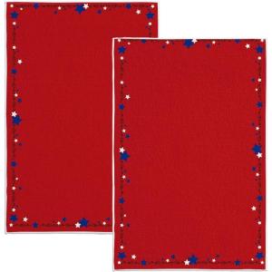 Artoid Mode Blue Star-Shaped Border 4th of July Kitchen Towels Dish Towels, 18×26 Inch Independence Day Decoration Cleaning Set of 2(Red)
