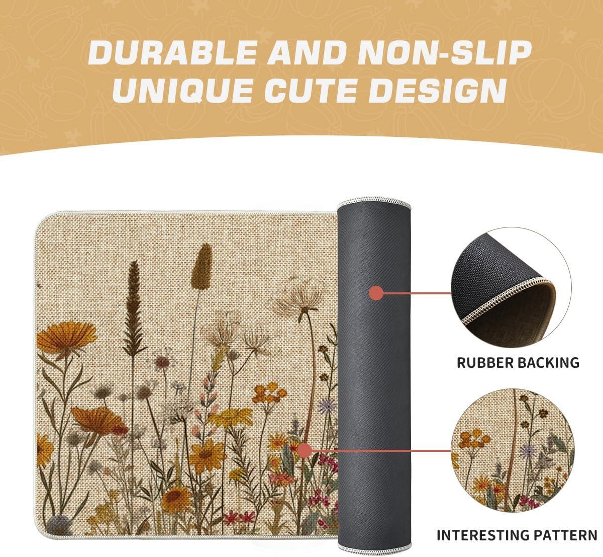 image:imageArtoid Mode Flowers and Grass Fall DoormatAutumn Home Decor LowProfile Switch Rug Door Mat Floor Mat for Indoor Outdoor 17x29 Inch
