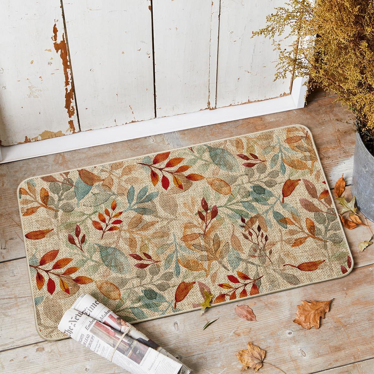 image:imageArtoid Mode Leaves Eucalyptus Fall Doormat Autumn Home Decor LowProfile Switch Rug Door Mat Floor Mat for Indoor Outdoor 17x29 InchBeige