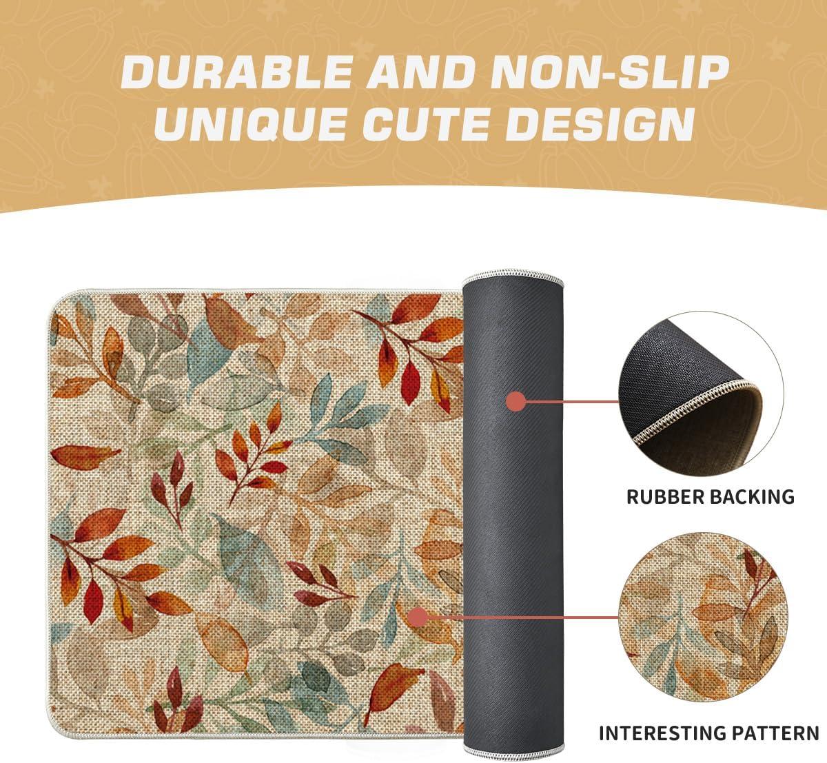 image:imageArtoid Mode Leaves Eucalyptus Fall Doormat Autumn Home Decor LowProfile Switch Rug Door Mat Floor Mat for Indoor Outdoor 17x29 InchBeige