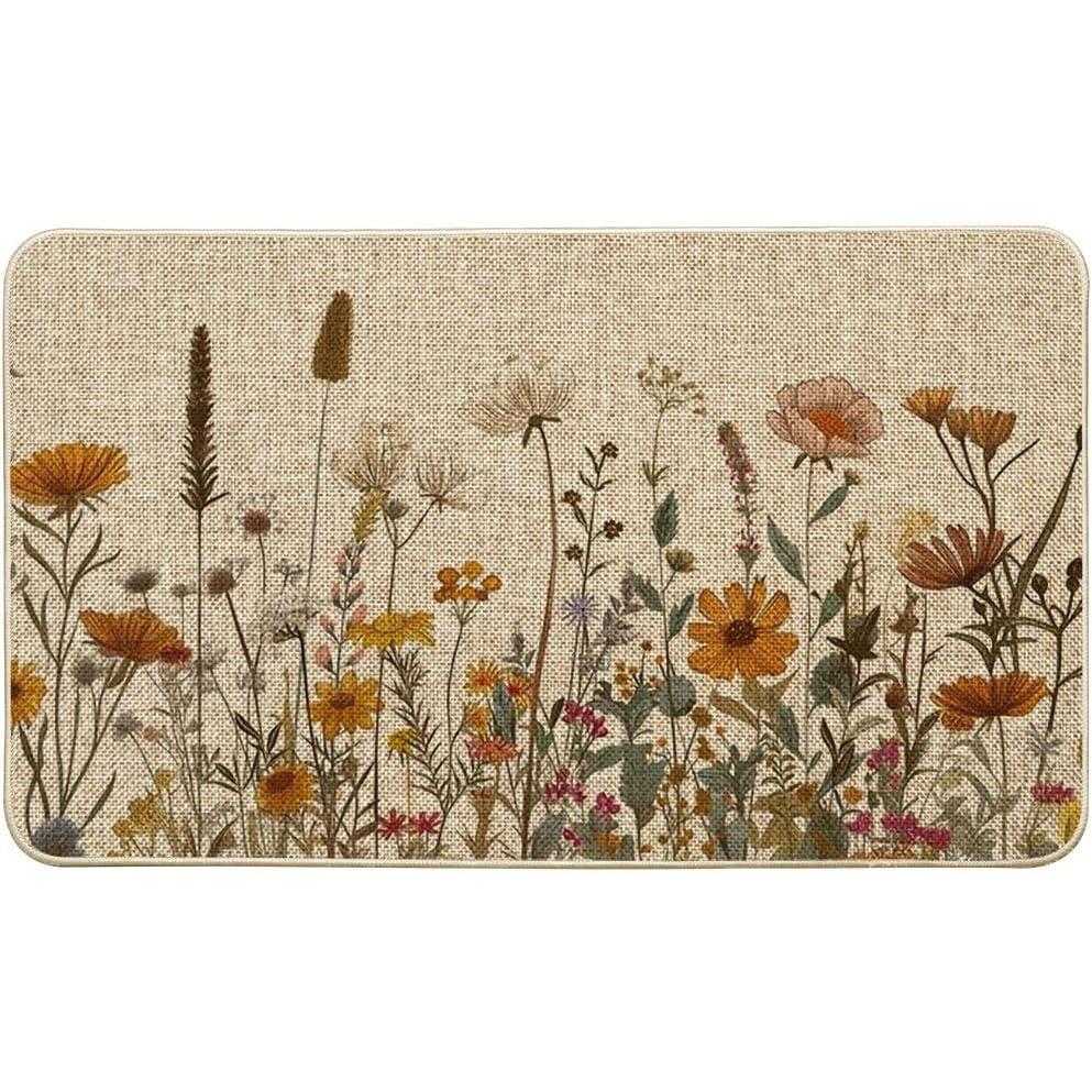 image:imageArtoid Mode Flowers and Grass Fall DoormatAutumn Home Decor LowProfile Switch Rug Door Mat Floor Mat for Indoor Outdoor 17x29 Inch