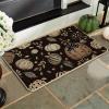Artoid Mode Black Pumpkin Fall Doormat, Autumn Maple Leaves Home Decor Low-Profile Door Mat Switch Rug Floor Mat for Indoor Outdoor 17×29 Inch