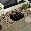 Artoid Mode Black Pumpkin Maple Leaves Fall Doormat, Autumn Home Decor Low-Profile Door Mat Switch Rug Floor Mat for Indoor Outdoor 17×29 Inch