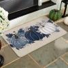 Artoid Mode Blue Maple Leaves Pumpkin Fall Doormat, Autumn Home Decor Low-Profile Door Mat Switch Rug Floor Mat for Indoor Outdoor 17×29 Inch(Blue)