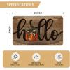 Artoid Mode Hello Pumpkin Fall Doormat, Autumn Home Decor Low-Profile Switch Rug Door Mat Floor Mat for Indoor Outdoor 17×29 Inch(Brown)