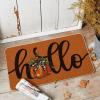 Artoid Mode Hello Pumpkin Fall Doormat, Autumn Home Decor Low-Profile Switch Rug Door Mat Floor Mat for Indoor Outdoor 17×29 Inch(Orange)