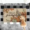 Artoid Mode Hello Pumpkin Maple Leaves Fall Doormat, Autumn Home Decor Low-Profile Door Mat Switch Rug Floor Mat for Indoor Outdoor 17×29 Inch