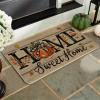 Artoid Mode Home Sweet Home Pumpkin Fall Doormat, Autumn Maple Leaves Home Decor Low-Profile Switch Rug Door Mat for Indoor Outdoor 17×29 Inch(Beige)