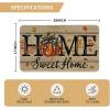 Artoid Mode Home Sweet Home Pumpkin Fall Doormat, Autumn Maple Leaves Home Decor Low-Profile Switch Rug Door Mat for Indoor Outdoor 17×29 Inch(Beige)