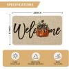 Artoid Mode Orange Pumpkin Fall Welcome Doormat, Autumn Home Decor Low-Profile Switch Rug Door Mat Floor Mat for Indoor Outdoor 17×29 Inch(Beige)