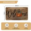 Artoid Mode Orange Pumpkin Fall Welcome Doormat, Autumn Home Decor Low-Profile Switch Rug Door Mat Floor Mat for Indoor Outdoor 17×29 Inch(Brown)