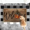 Artoid Mode Orange Pumpkin Fall Welcome Doormat, Autumn Home Decor Low-Profile Switch Rug Door Mat Floor Mat for Indoor Outdoor 17×29 Inch(Brown)