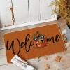 Artoid Mode Orange Pumpkin Fall Welcome Doormat, Autumn Home Decor Low-Profile Switch Rug Door Mat Floor Mat for Indoor Outdoor 17×29 Inch(Orange)
