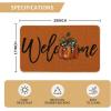 Artoid Mode Orange Pumpkin Fall Welcome Doormat, Autumn Home Decor Low-Profile Switch Rug Door Mat Floor Mat for Indoor Outdoor 17×29 Inch(Orange)