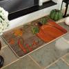 Artoid Mode Wood Hi Pumpkin Fall Doormat, Autumn Home Decor Low-Profile Door Mat Switch Rug Floor Mat for Indoor Outdoor 17×29 Inch