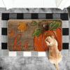 Artoid Mode Wood Hi Pumpkin Fall Doormat, Autumn Home Decor Low-Profile Door Mat Switch Rug Floor Mat for Indoor Outdoor 17×29 Inch