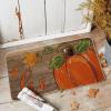 Artoid Mode Wood Hi Pumpkin Fall Doormat, Autumn Home Decor Low-Profile Door Mat Switch Rug Floor Mat for Indoor Outdoor 17×29 Inch