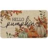 Artoid Mode Hello Pumpkin Maple Leaves Fall Doormat, Autumn Home Decor Low-Profile Door Mat Switch Rug Floor Mat for Indoor Outdoor 17×29 Inch