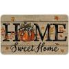 Artoid Mode Home Sweet Home Pumpkin Fall Doormat, Autumn Maple Leaves Home Decor Low-Profile Switch Rug Door Mat for Indoor Outdoor 17×29 Inch(Beige)