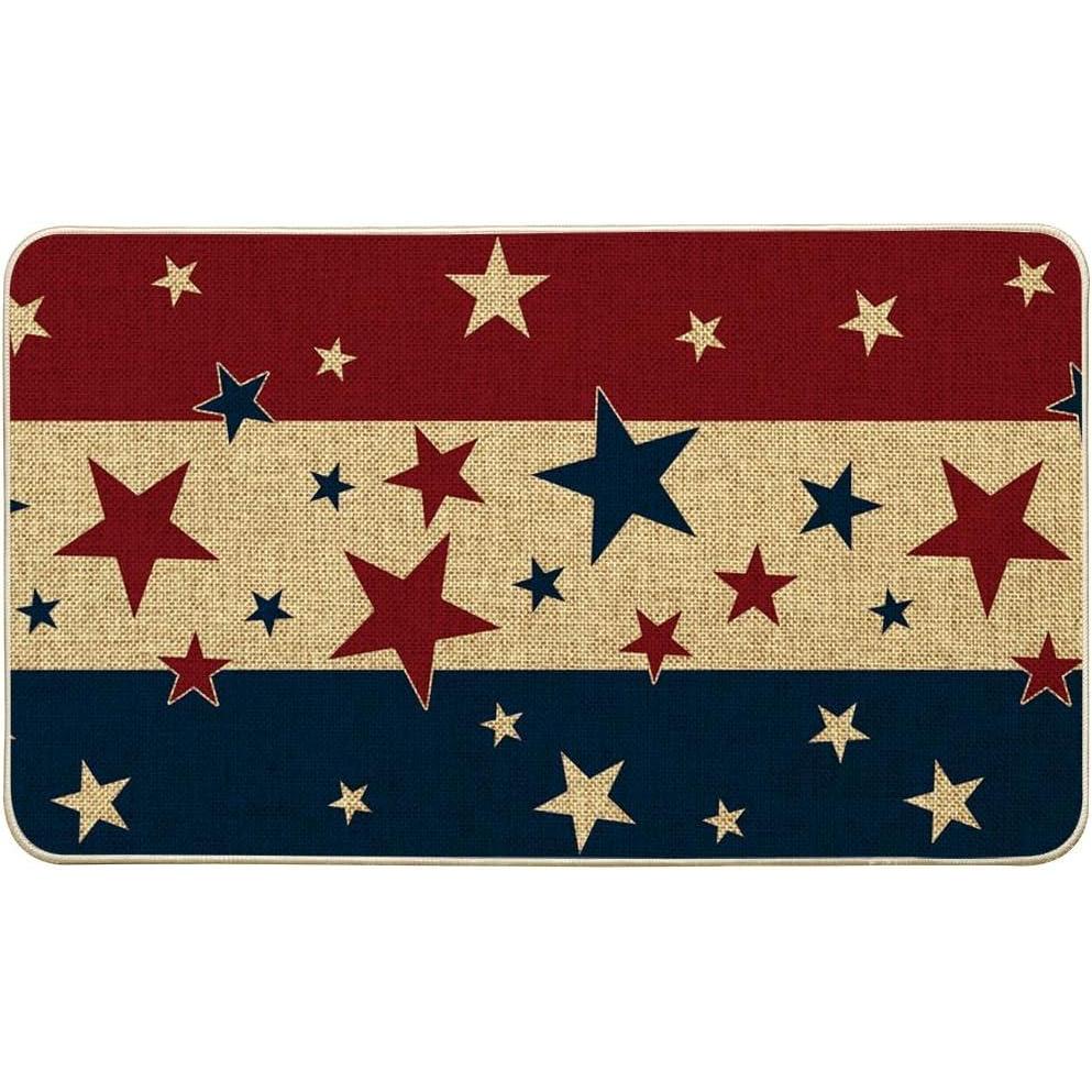 image:imageArtoid Mode Multicolor Stripes Stars Patriotic 4TH of July Doormat Memorial Day Home Decor LowProfile Switch Rug Door Mat Floor Mat for Indoor Outdoor 17x29 Inch