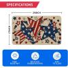 Artoid Mode American Flag Star Beads Patriotic 4TH of July Doormat, Memorial Day Home Decor Low-Profile Switch Rug Door Mat Floor Mat for Indoor Outdoor 17×29 Inch(Beige)
